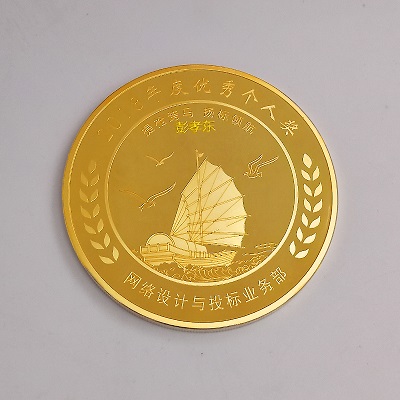 华为网络设计与投标业务部足金纪念章批量定制大货照