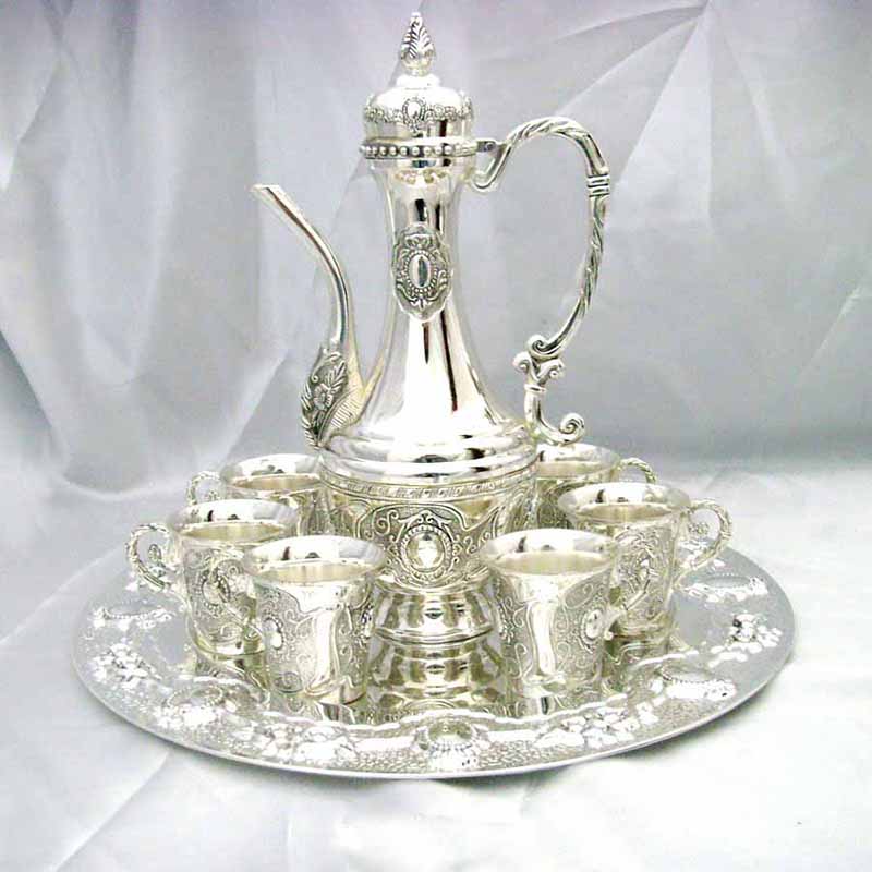 金银酒具阿拉伯tea set茶壶8件套