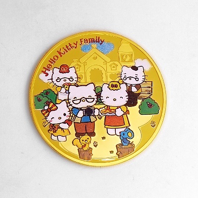 hello Kitty纯金纪念章批量定制大货照