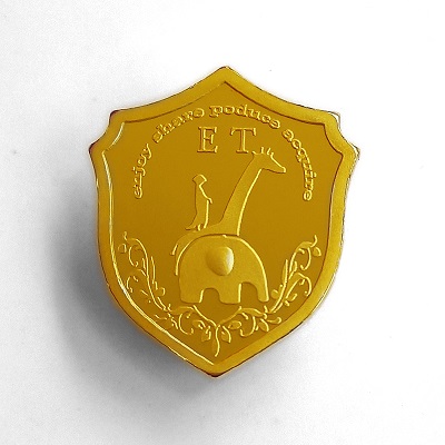 ET长颈鹿足金纯银徽章批量定制大货照