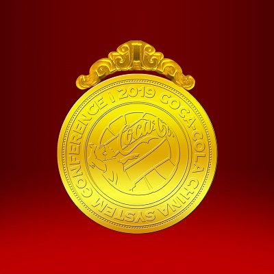 2019年3月 可口可乐足金奖牌定制