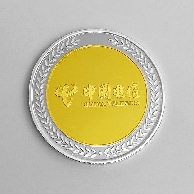 中国电信重庆公司银镶金纪念章批量定制大货照