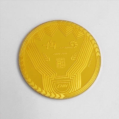 李宁羽毛球足金纪念章批量定制大货照