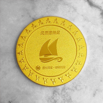 壹米滴答卓昊物流足金银纪念章批量定制大货照