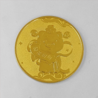 苏州园林虎丘祈福足金纪念章批量定制大货照