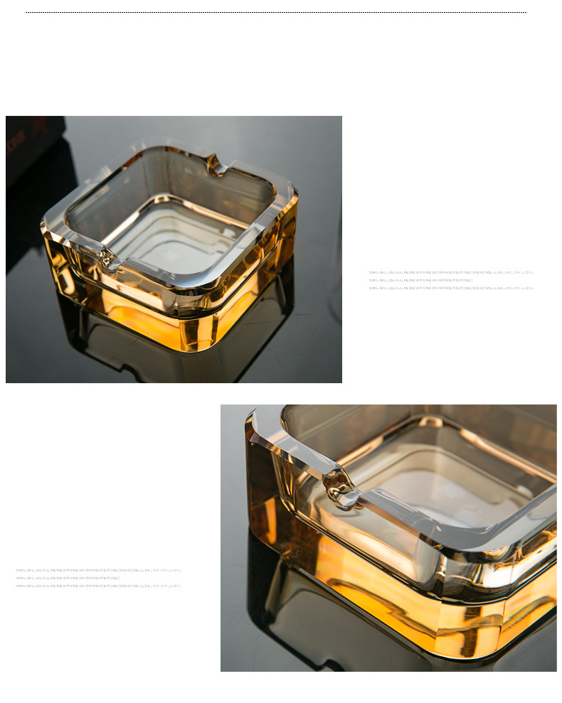 精品水晶烟灰缸定制 创意个性简约时尚酒店工艺品水晶玻璃烟灰缸定制