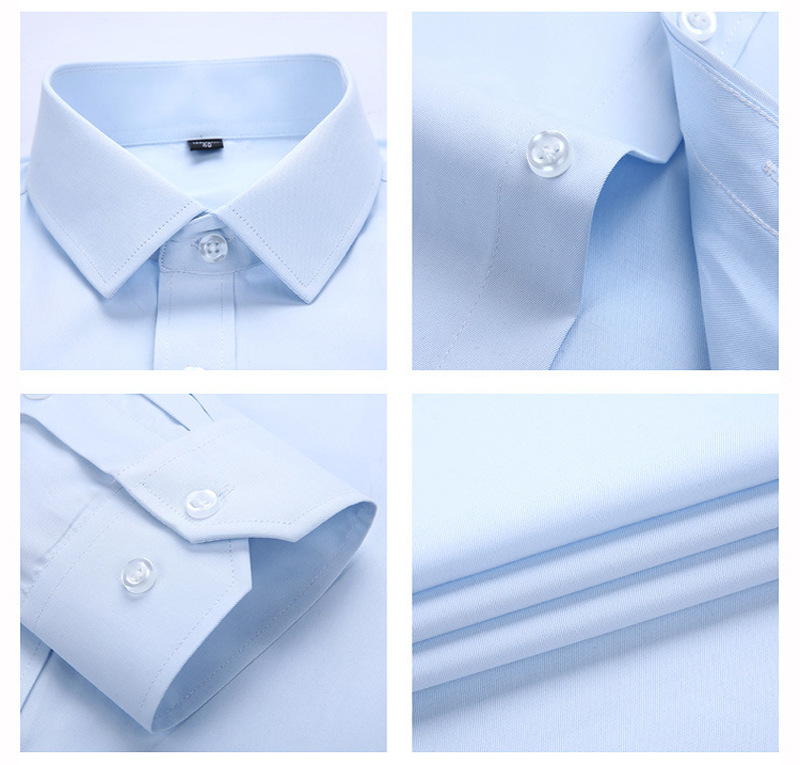 长袖职业衬衫定制 定做白衬衣单色衬衣休闲衬衣绣logo
