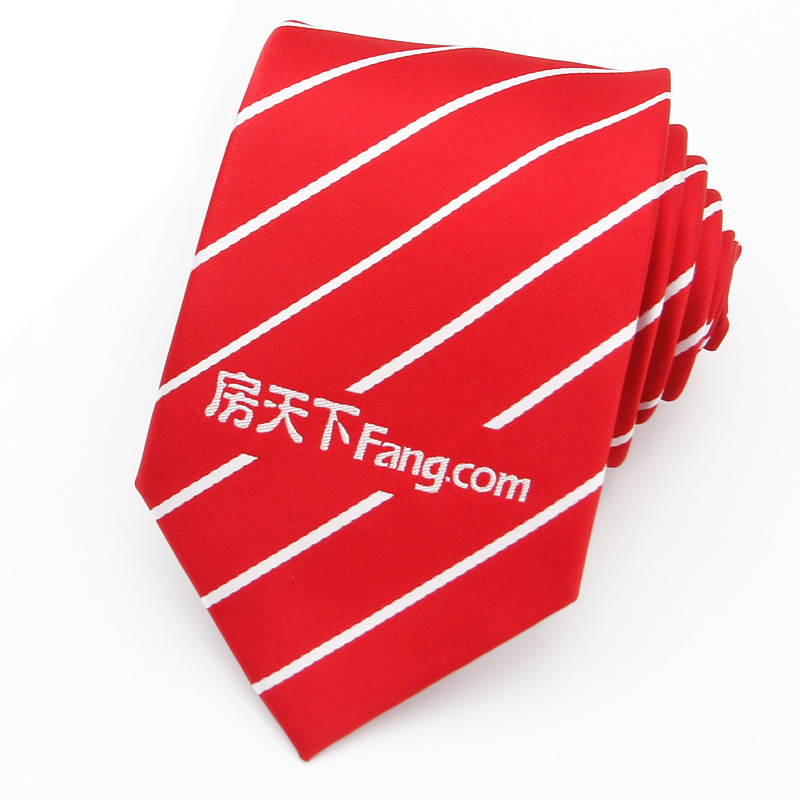 地产公司销售领带定制  房地产领带定制定做LOGO标记