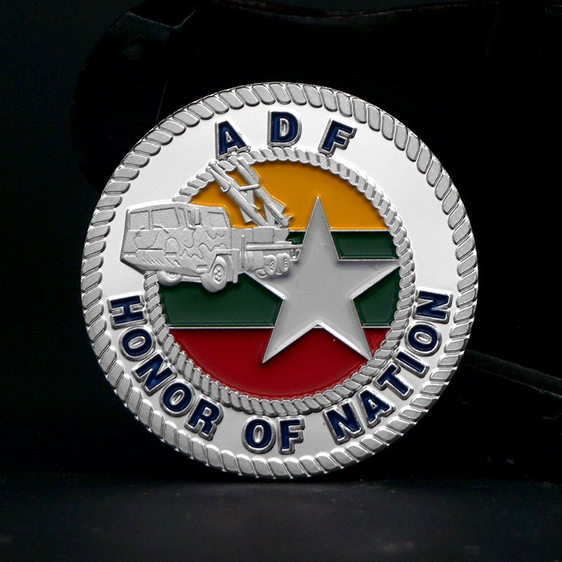 ADF银彩印徽章定制 形象宣传礼品