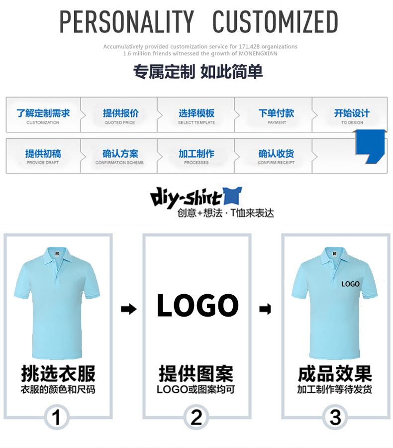 男装秋长袖polo衫定制 t恤企业团体活动广告衫工作服定制logo