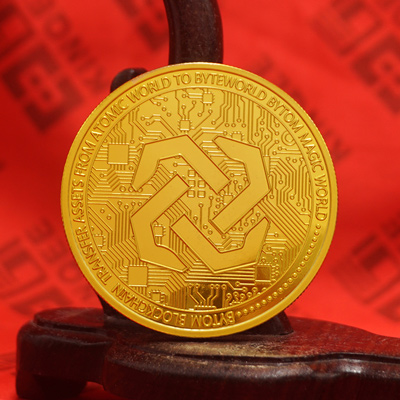 比特章金融保险足金纪念章定制  员工福利礼赠品