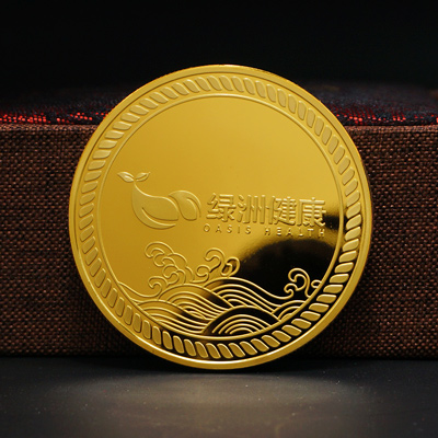上海秀周电子商务绿洲健康足金纪念章批量定制大货照