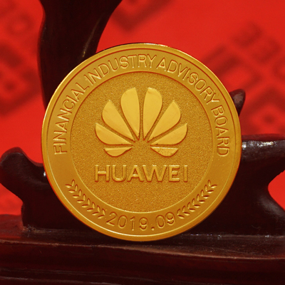 华为足金徽章定制  企业形象宣传礼赠品