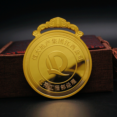 恒大地产足金奖牌批量定制大货照