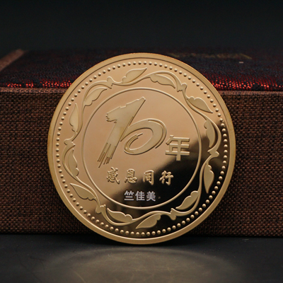 金茂装饰足金纪念章批量定制大货照