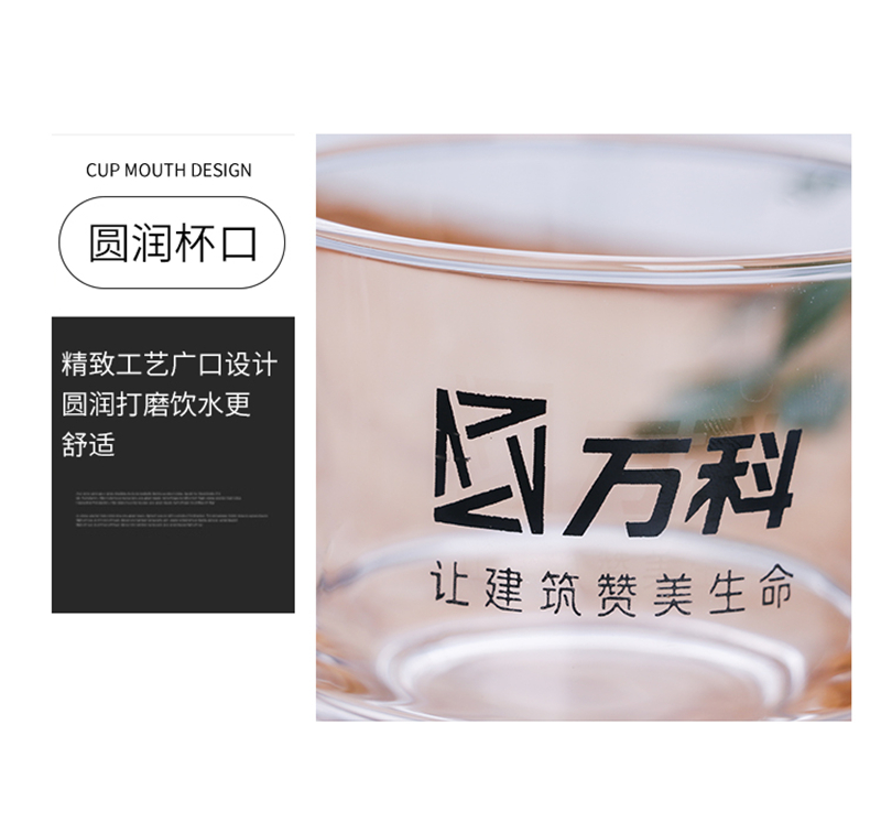 玻璃欧式小奢华咖啡杯套装定制 无铅透明水杯印logo文字定制