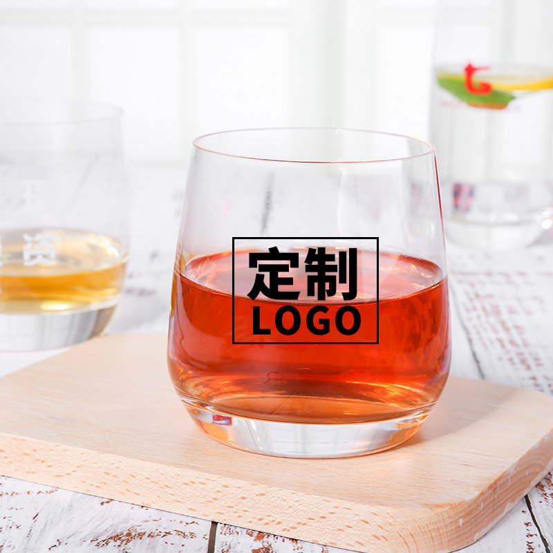 水晶玻璃杯定制logo 透明广告杯印字水杯茶杯洋酒杯果汁杯