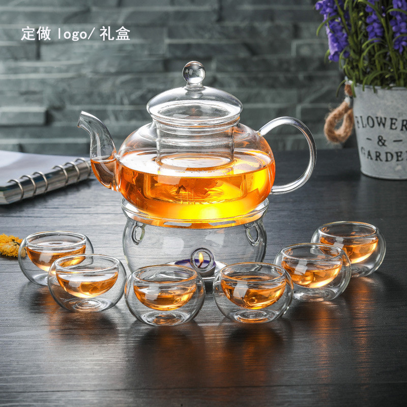 高硼硅耐热玻璃泡茶壶套装 透明过滤功夫茶具定制LOGO