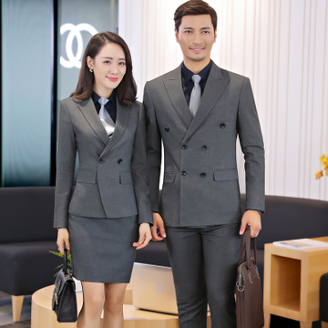 西装定制 男女职业装同款套装批发 销售工作服三件套定做 公司企业西服订做