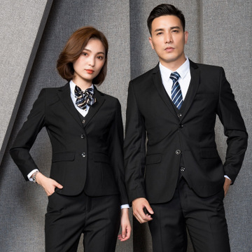 企业商务职业装正装男女西服同款定做 公司白领工作服批发 银行西装大学生面