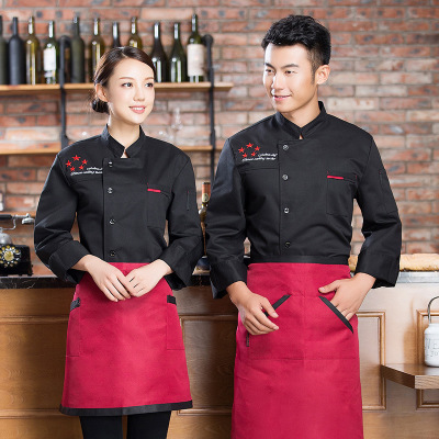 厨师工作服定制男秋冬 酒店西餐加厚员工服批发 后厨房餐饮食堂烘焙厨师服长