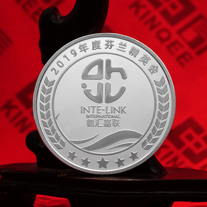 德汇嘉联纯银纪念章定制 会议纪念礼赠品