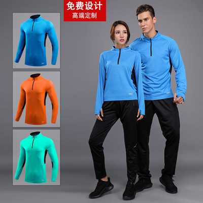 健身跑步运动衣定制工厂 情侣运动服批发厂家 单位团购运动服订做logo