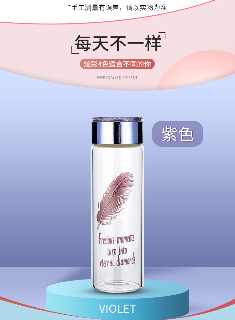 定制logo创意水晶钻面玻璃杯高硼硅透明印字商务开业礼品水杯批发