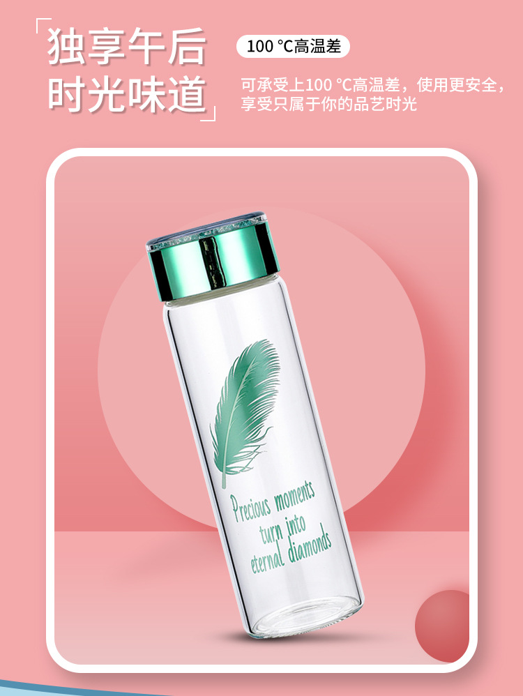 定制logo创意水晶钻面玻璃杯高硼硅透明印字商务开业礼品水杯批发