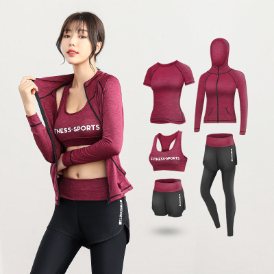 跑步运动套装女制作 健身运动服厂家直销 瑜伽服女LOGO定制