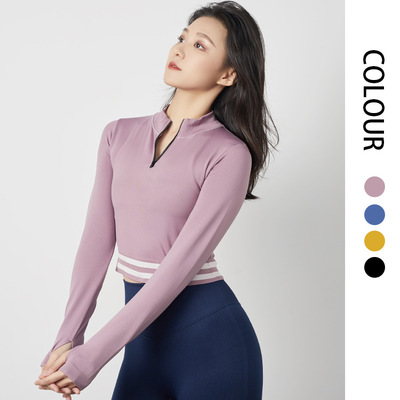 长袖瑜伽服定制 运动健身定制logo 瑜伽衣服套装批发工厂