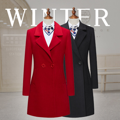 女士职业装毛衣外套定做 大衣风衣批发厂家 企业工装外套冬季