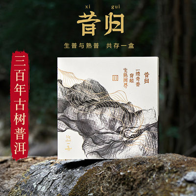 昔归普洱生茶礼盒套装批发 百年古树纯料浓香型散茶 普洱茶熟茶80g高档礼品