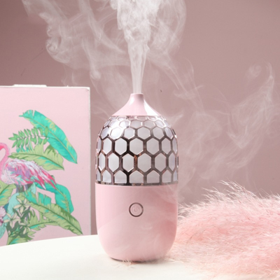 粉色香薰机定制 便携香薰机加湿器 呼吸夜灯香薰机 礼品桌面加湿器