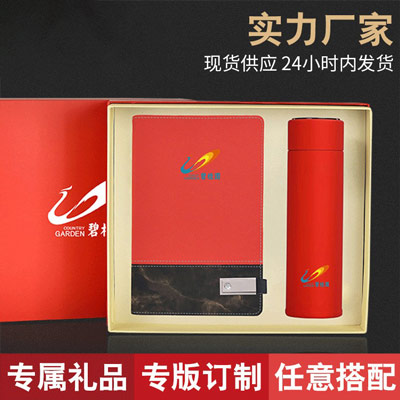 智能保温杯笔记本套装 商务年会定制logo 周年庆会议纪念品