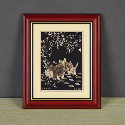 金雕画画框定制 纯金画批发 家居企业工厂设计定制礼品