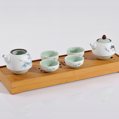 新年礼品陶瓷功夫茶具 带茶盘般若系列成套装 家用现代简约茶道礼盒