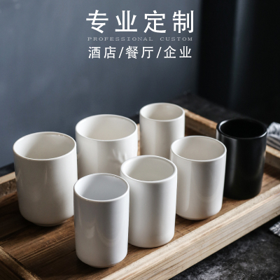 家用陶瓷水杯工厂直销 白瓷杯马克杯订做logo 广告杯茶水杯批发