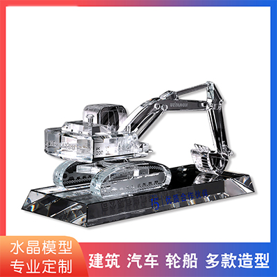 高档水晶内雕水晶楼模定制 三维立体3D模型汽车建筑批发 开业纪念礼品摆件