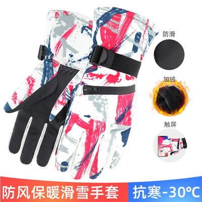 滑雪手套男冬季定做 防寒户外骑车加绒防水保暖手套 骑行摩托车手套供应商